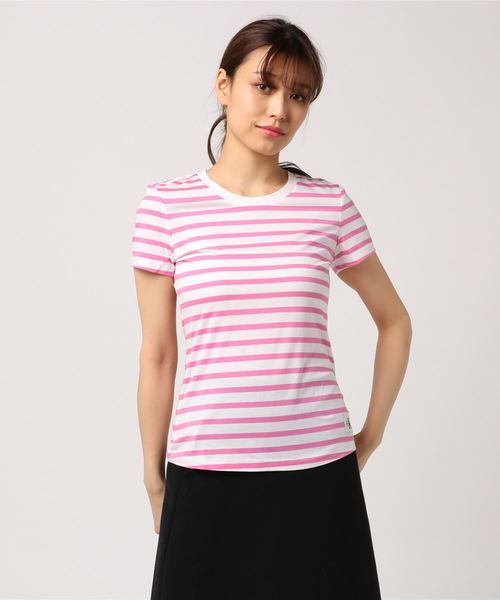 Calvin Klein Jeans(カルヴァンクラインジーンズ)の「ストライプ クルーネックTシャツ(Tシャツ/カットソー・レディース・ブラック/ピンク/ネイビー/イエロー・LARGE/MEDIUM/SMALL/X-SMALL)」の8枚目の写真