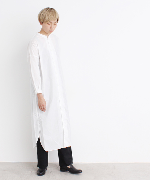 Note Et Silence ノートエシロンス の スタンドカラー ワンピース シャツワンピース Wear
