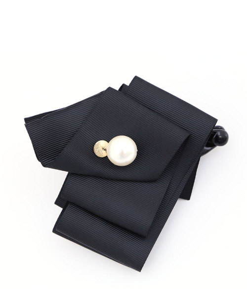 colleca la（コレカラ）の「重ねリボンとパールのバナナクリップ（バレッタ/ヘアクリップ・レディース・ブラック/モカ・FREE）」の6枚目の写真