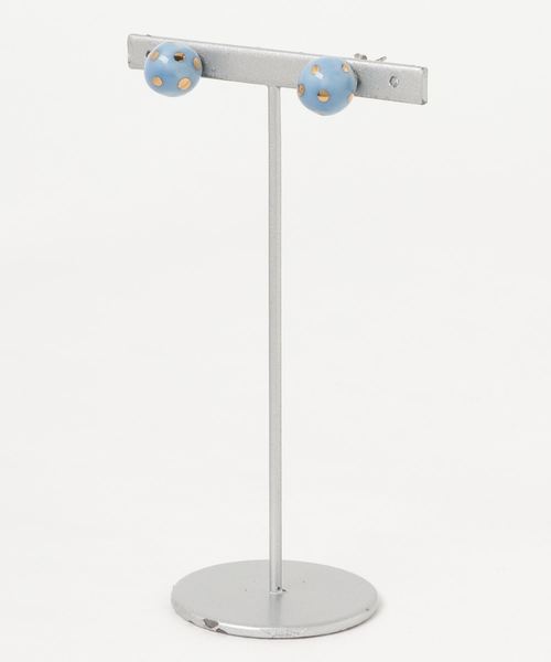tone(トーン)の「【IRODORI】金彩dot round ball ピアス(ピアス(両耳用)・レディース・ライトブルー/その他・FREE)」の2枚目の写真