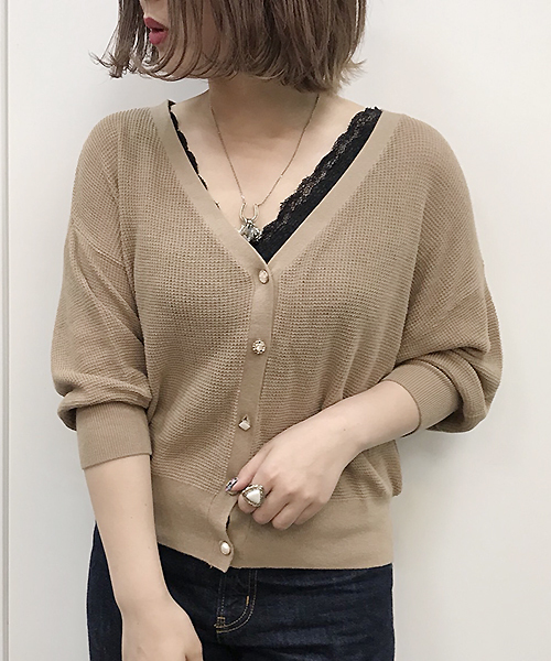 apres jour（アプレジュール）の「マルチレトロボタンカーディガン【ZOZOTOWN限定アイテム】（カーディガン/ボレロ・レディース・アイボリー/ベージュ/ラベンダー・フリー）」の3枚目の写真