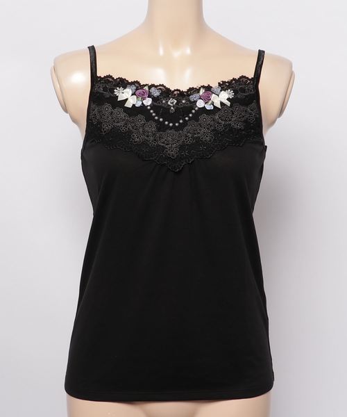 axes femme（アクシーズファム）の「パール並びガーデンキャミ