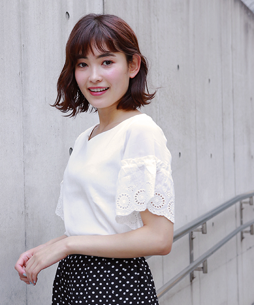 apres jour(アプレジュール)の「ハートネック袖レーストップス【ZOZOTOWN限定アイテム】(Tシャツ/カットソー・レディース・ブラック/ベージュ/オフホワイト・フリー)」の14枚目の写真
