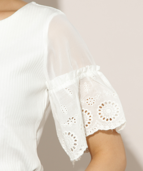 apres jour(アプレジュール)の「ハートネック袖レーストップス【ZOZOTOWN限定アイテム】(Tシャツ/カットソー・レディース・ブラック/ベージュ/オフホワイト・フリー)」の19枚目の写真