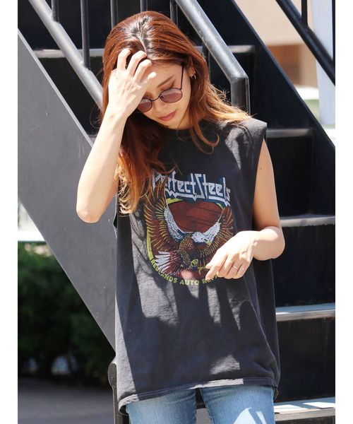 Ungrid（アングリッド）の「ビッグイーグルタンクトップ（タンクトップ・レディース・オフホワイト/ブラック・FREE）」の2枚目の写真