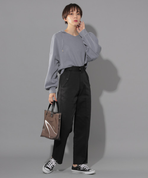 PAGEBOY(ページボーイ)の「VINTAGEユルパーカー(パーカー・レディース・チャコールグレー/アイボリー/サックスブルー・FREE)」の8枚目の写真