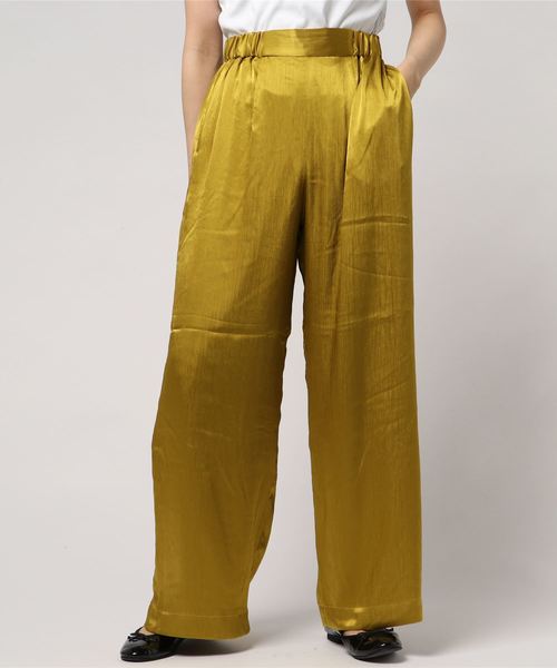 MOUSSY（マウジー）の「NARROW PLEATS WIDE PANTS（その他パンツ・レディース・ボルドー/イエロー/ブラック・2/1）」の7枚目の写真