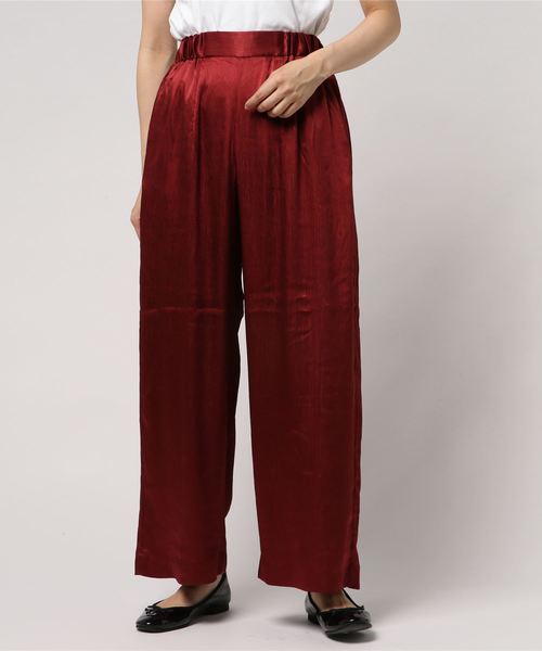 MOUSSY（マウジー）の「NARROW PLEATS WIDE PANTS（その他パンツ・レディース・ボルドー/イエロー/ブラック・2/1）」の8枚目の写真