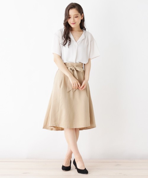 grove(グローブ)の「ジョーゼット切り替えプルオーバー(Tシャツ/カットソー・レディース・ライトグレー/ブラック/カーキ/ダークブラウン・02/03)」の12枚目の写真