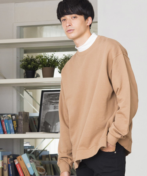 WEGO（ウィゴー）の「WEGO/サイドスリットカラープルオーバー（スウェット・メンズ・ワイン/パープル/杢グレー/ブラック/ダークグリーン/ブラウン/ピンク/ホワイト・X-SMALL/SMALL/MEDIUM/LARGE）」の5枚目の写真