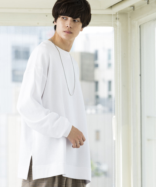 WEGO（ウィゴー）の「WEGO/サイドスリットカラープルオーバー（スウェット・メンズ・ワイン/パープル/杢グレー/ブラック/ダークグリーン/ブラウン/ピンク/ホワイト・X-SMALL/SMALL/MEDIUM/LARGE）」の2枚目の写真