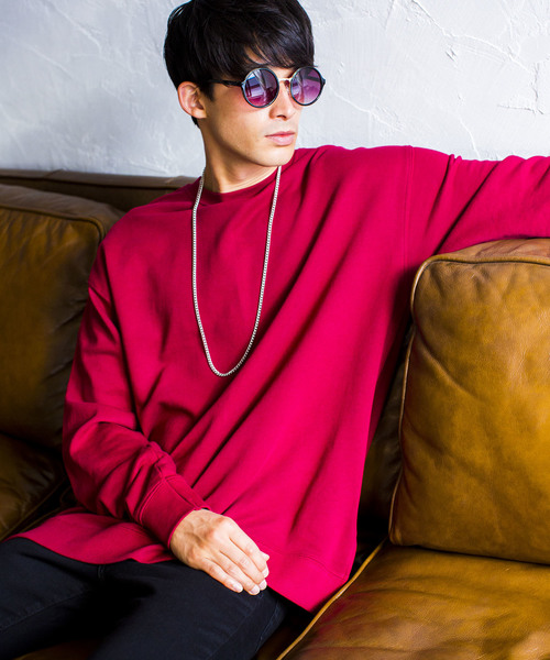 WEGO（ウィゴー）の「WEGO/サイドスリットカラープルオーバー（スウェット・メンズ・ワイン/パープル/杢グレー/ブラック/ダークグリーン/ブラウン/ピンク/ホワイト・X-SMALL/SMALL/MEDIUM/LARGE）」の8枚目の写真