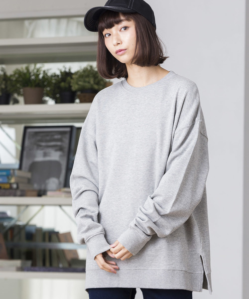 WEGO（ウィゴー）の「WEGO/サイドスリットカラープルオーバー（スウェット・メンズ・ワイン/パープル/杢グレー/ブラック/ダークグリーン/ブラウン/ピンク/ホワイト・X-SMALL/SMALL/MEDIUM/LARGE）」の11枚目の写真