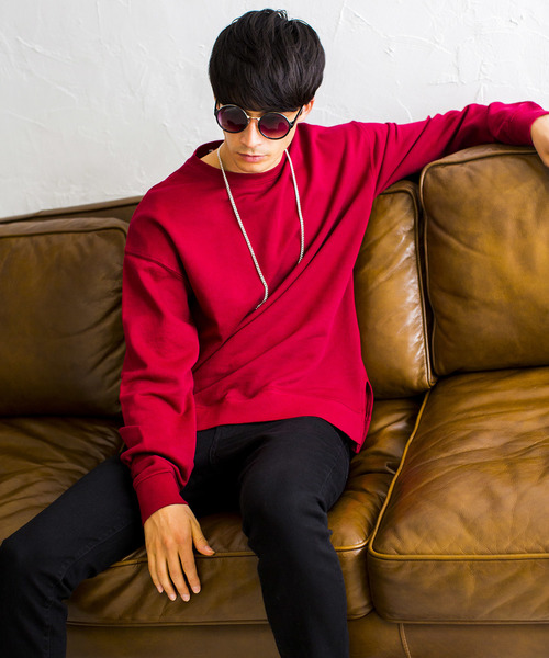 WEGO（ウィゴー）の「WEGO/サイドスリットカラープルオーバー（スウェット・メンズ・ワイン/パープル/杢グレー/ブラック/ダークグリーン/ブラウン/ピンク/ホワイト・X-SMALL/SMALL/MEDIUM/LARGE）」の14枚目の写真