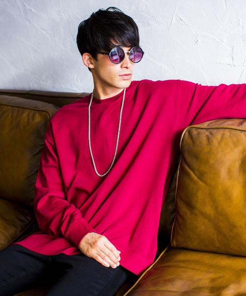 WEGO（ウィゴー）の「WEGO/サイドスリットカラープルオーバー（スウェット・メンズ・ワイン/パープル/杢グレー/ブラック/ダークグリーン/ブラウン/ピンク/ホワイト・X-SMALL/SMALL/MEDIUM/LARGE）」の15枚目の写真