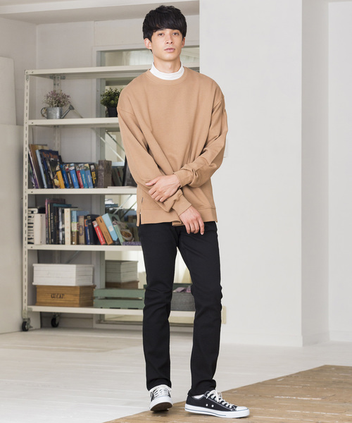 WEGO（ウィゴー）の「WEGO/サイドスリットカラープルオーバー（スウェット・メンズ・ワイン/パープル/杢グレー/ブラック/ダークグリーン/ブラウン/ピンク/ホワイト・X-SMALL/SMALL/MEDIUM/LARGE）」の18枚目の写真