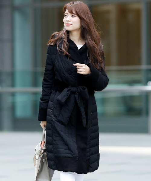 ラビットファーダウンコート フード結婚式対応（ダウンジャケット