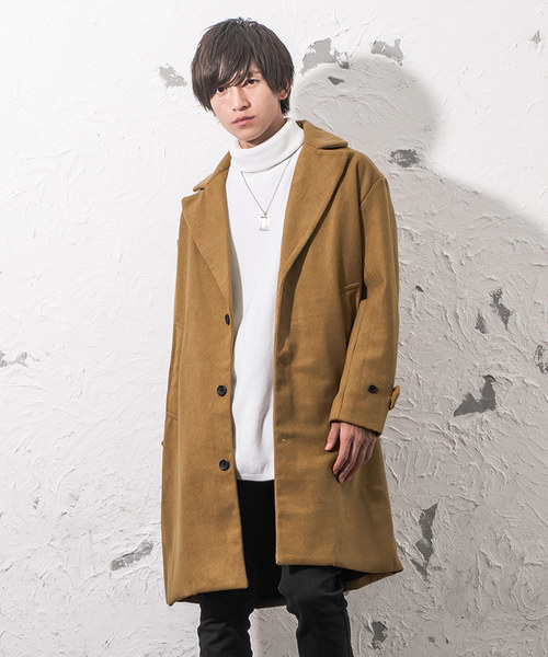 MinoriTY（マイノリティ）の「ビッグシルエットチェスターコート メルトン（チェスターコート・メンズ・ブラック/グレー/チャコール/ネイビー/キャメル・M/L）」の5枚目の写真