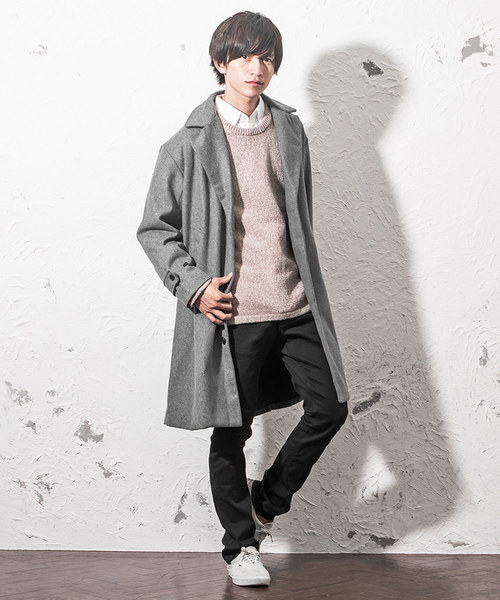 MinoriTY（マイノリティ）の「ビッグシルエットチェスターコート メルトン（チェスターコート・メンズ・ブラック/グレー/チャコール/ネイビー/キャメル・M/L）」の13枚目の写真