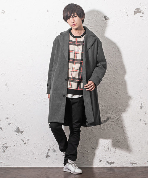 MinoriTY（マイノリティ）の「ビッグシルエットチェスターコート メルトン（チェスターコート・メンズ・ブラック/グレー/チャコール/ネイビー/キャメル・M/L）」の19枚目の写真