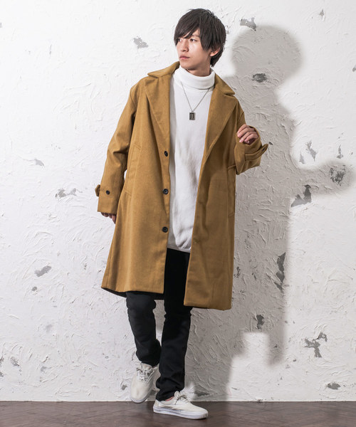 MinoriTY（マイノリティ）の「ビッグシルエットチェスターコート メルトン（チェスターコート・メンズ・ブラック/グレー/チャコール/ネイビー/キャメル・M/L）」の21枚目の写真
