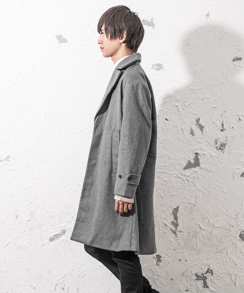 MinoriTY（マイノリティ）の「ビッグシルエットチェスターコート メルトン（チェスターコート・メンズ・ブラック/グレー/チャコール/ネイビー/キャメル・M/L）」の11枚目の写真