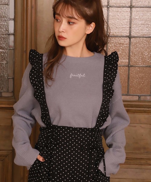 one after another NICE CLAUP（ワンアフターアナザーナイスクラップ）の「フリルサス付き ダブルレースアップパンツ（その他パンツ・レディース・ベージュ/ピンク/ブラック系その他/ドット・FREE）」の15枚目の写真