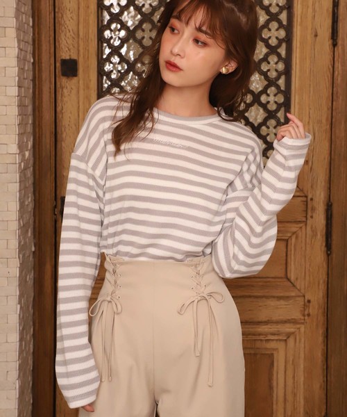 one after another NICE CLAUP（ワンアフターアナザーナイスクラップ）の「フリルサス付き ダブルレースアップパンツ（その他パンツ・レディース・ベージュ/ピンク/ブラック系その他/ドット・FREE）」の8枚目の写真