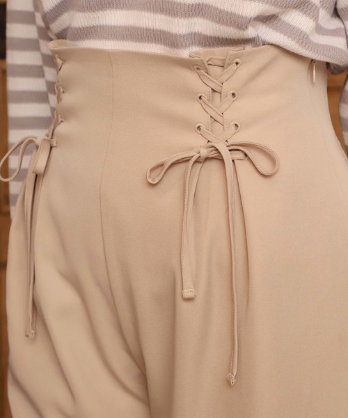 one after another NICE CLAUP（ワンアフターアナザーナイスクラップ）の「フリルサス付き ダブルレースアップパンツ（その他パンツ・レディース・ベージュ/ピンク/ブラック系その他/ドット・FREE）」の18枚目の写真