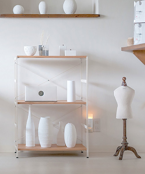 Sarasa Design サラサデザイン の Nsp ラック ハイ 突板タイプ 棚板3枚 家具 Wear