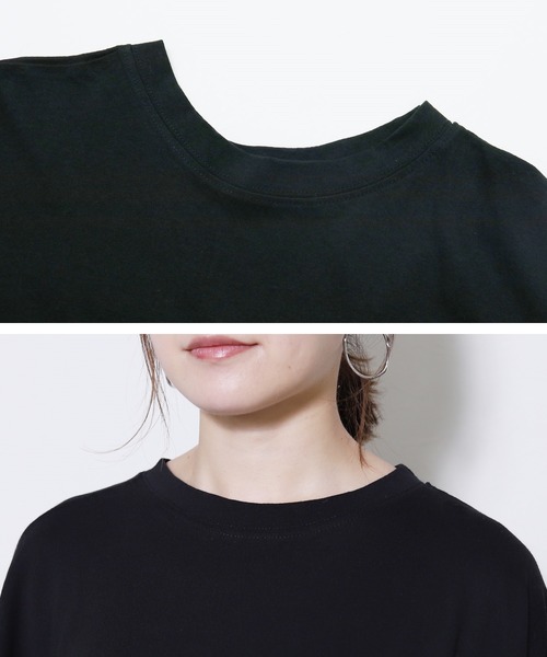 reca（レカ）の「ゆったりラフな着心地◆超ビッグシルエットカットソー（Tシャツ/カットソー・レディース・ブラック/ベージュ/アイボリー/ブラウン/ブルー系その他・FREE）」の9枚目の写真