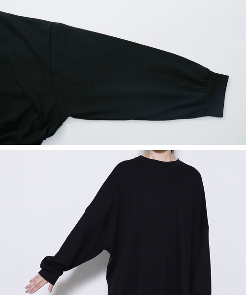 reca（レカ）の「ゆったりラフな着心地◆超ビッグシルエットカットソー（Tシャツ/カットソー・レディース・ブラック/ベージュ/アイボリー/ブラウン/ブルー系その他・FREE）」の10枚目の写真