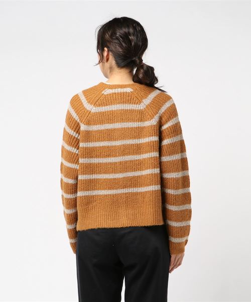 flower（フラワー）の「グリッターボーダーニット（カーディガン/ボレロ・レディース・ブラウン/グレー・FREE）」の4枚目の写真