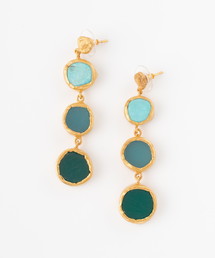 ZARIIN: ターコイズロングピアス