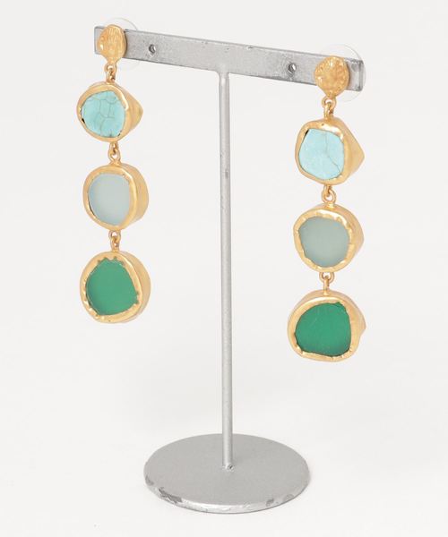 HELIOPOLE（エリオポール）の「ZARIIN: ターコイズロングピアス（ピアス（両耳用）・レディース・ターコイズブルー・F）」の3枚目の写真