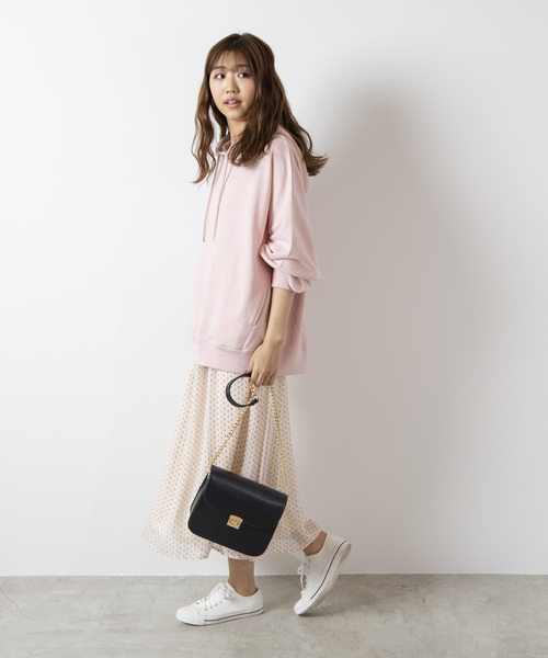 WEGO(ウィゴー)の「WEGO/デイリーカラールーズパーカー(パーカー・レディース・ホワイト/パープル/ピンク/杢グレー/ライトイエロー/ベージュ/ライトパープル・FREE)」の21枚目の写真