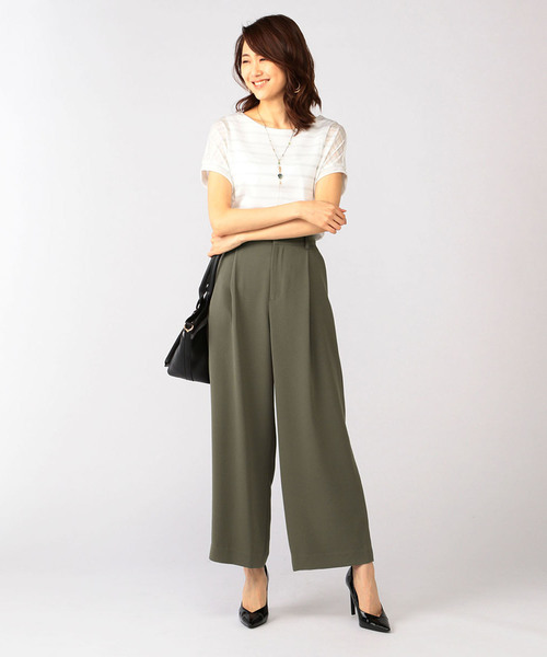 A/C DESIGN BY ALPHA CUBIC（エーシーデザインバイアルファキュービック）の「アンサンブルラメプルオーバー（Tシャツ/カットソー・レディース・グリーン/オフホワイト/ライトグレー/サックスブルー・M size/L size）」の7枚目の写真