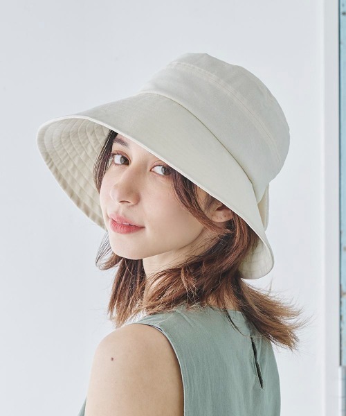 milsa(ミルサ)の「LM サイズフリーUVカットクロッシェ(ハット・レディース・ベージュ/ネイビー/ホワイト/ブラック/ブラウン・FREE)」の7枚目の写真
