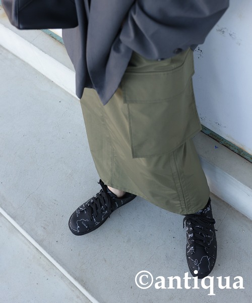 antiqua（アンティカ）の「MAP柄厚底スニーカー（スニーカー・レディース・ホワイト/ブラック・S/M/L/LL）」の12枚目の写真