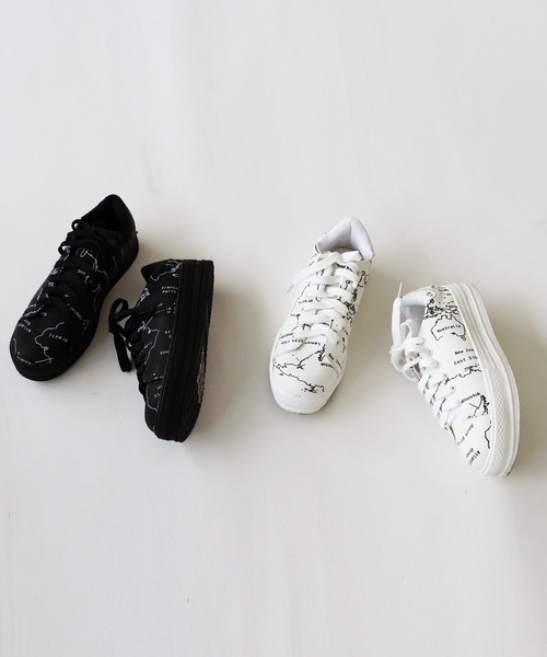 antiqua（アンティカ）の「MAP柄厚底スニーカー（スニーカー・レディース・ホワイト/ブラック・S/M/L/LL）」の9枚目の写真