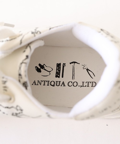 antiqua（アンティカ）の「MAP柄厚底スニーカー（スニーカー・レディース・ホワイト/ブラック・S/M/L/LL）」の3枚目の写真