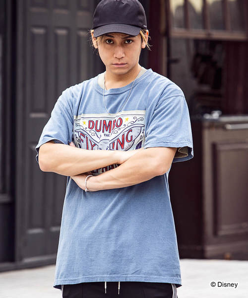 163(イチロクサン)の「直営店・WEB限定 163(イチロクサン)DUMBO フライングデザインヴィンテージライクTシャツ(Tシャツ/カットソー・メンズ・ホワイト/ネイビー・L/M/S)」の1枚目の写真