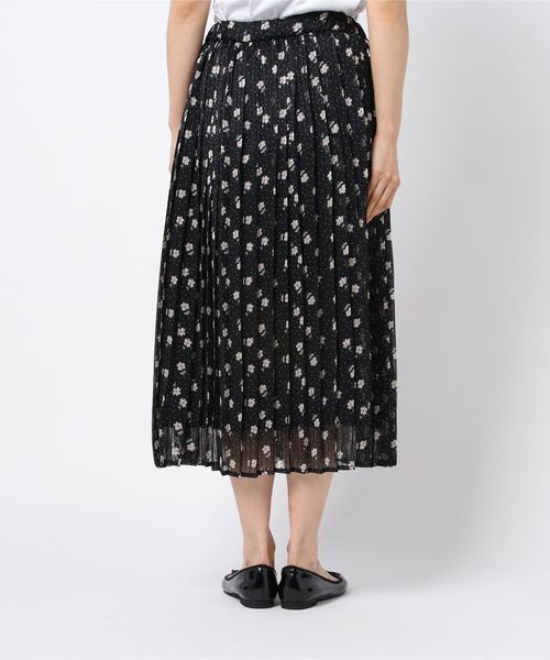 ASTORIA ODIER（アストリアオディール）の「花×ドットプリーツスカート（スカート・レディース・ブラック/ブラウン・MEDIUM）」の4枚目の写真