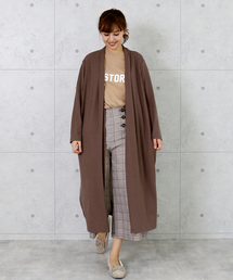 n'ee-ne | ワイドテレコ　ロングトッパー(カーディガン/ボレロ)