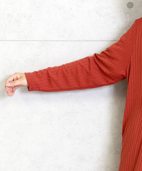 n'ee-ne（ネーネ）の「ワイドテレコ　ロングトッパー（カーディガン/ボレロ・レディース・ブラック/モカ/テラコッタ・M）」の14枚目の写真