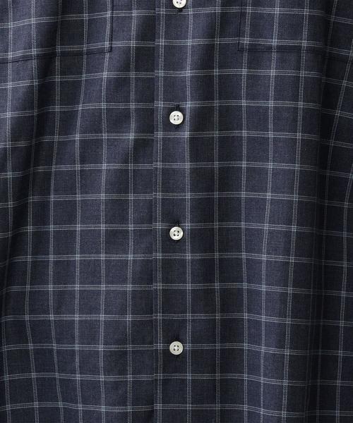 steven alan ネイビー系チェック長袖シャツ steven alan ネイビー チェック柄 長袖シャツ