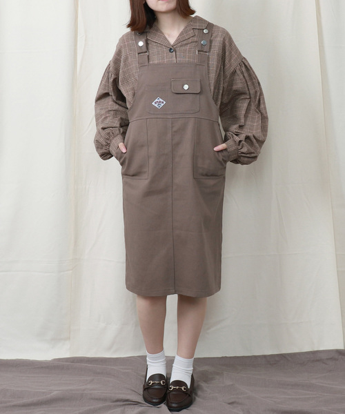 PairPair（ペアペア）の「ワッペン付ジャンスカ（ワンピース・レディース・ブラウン系その他/モカ・FREE）」の7枚目の写真