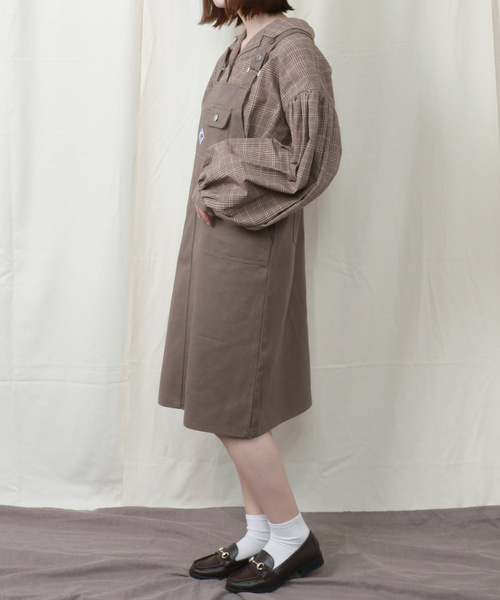 PairPair（ペアペア）の「ワッペン付ジャンスカ（ワンピース・レディース・ブラウン系その他/モカ・FREE）」の8枚目の写真