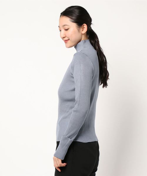 fifth（フィフス）の「ロールアップスリーブリブハイネック（ニット/セーター・レディース・ベージュ/ブルー/ブラウン・MEDIUM）」の19枚目の写真