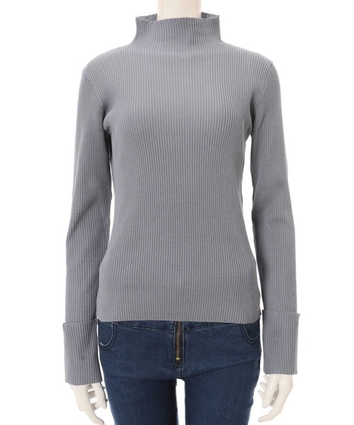 fifth（フィフス）の「ロールアップスリーブリブハイネック（ニット/セーター・レディース・ベージュ/ブルー/ブラウン・MEDIUM）」の3枚目の写真